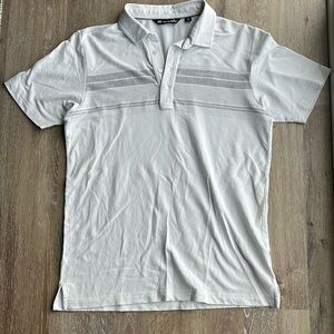 Travis Mathew white striped polo Size M worn once